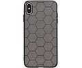 Hexagon Hard Case - Telefoonhoesje - Backcover Hoesje - achterkant hoesje - Geschikt voor iPhone XS Max - Grijs