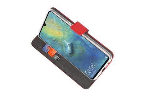 Booktype Telefoonhoesjes - Bookcase Hoesje - Wallet Case -  Geschikt voor Huawei Mate 20 X - Rood