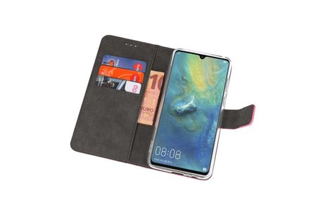 Booktype Telefoonhoesjes - Bookcase Hoesje - Wallet Case -  Geschikt voor Huawei Mate 20 X - Roze