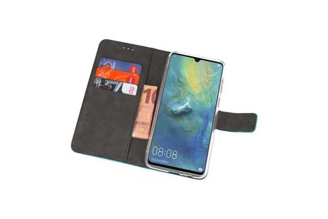 Booktype Telefoonhoesjes - Bookcase Hoesje - Wallet Case -  Geschikt voor Huawei Mate 20 X - Blauw