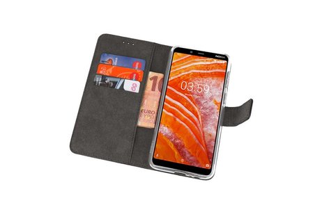 Booktype Telefoonhoesjes - Bookcase Hoesje - Wallet Case -  Geschikt voor Nokia 3.1 Plus - Zwart