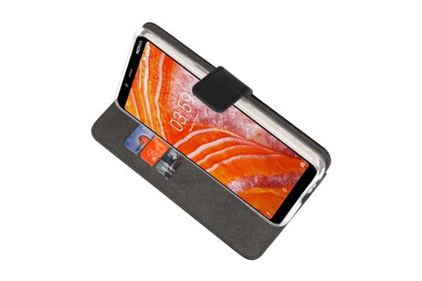 Booktype Telefoonhoesjes - Bookcase Hoesje - Wallet Case -  Geschikt voor Nokia 3.1 Plus - Zwart