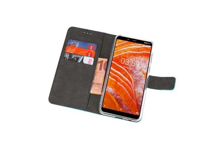 Booktype Telefoonhoesjes - Bookcase Hoesje - Wallet Case -  Geschikt voor Nokia 3.1 Plus - Blauw