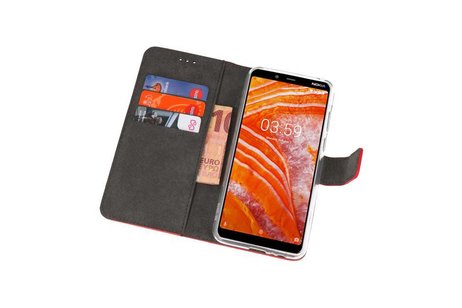 Booktype Telefoonhoesjes - Bookcase Hoesje - Wallet Case -  Geschikt voor Nokia 3.1 Plus - Rood