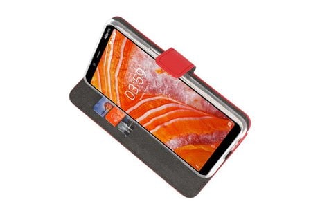 BAOHU Booktype Telefoonhoesjes - Bookcase Hoesje - Wallet Case -  Geschikt voor Nokia 3.1 Plus - Rood