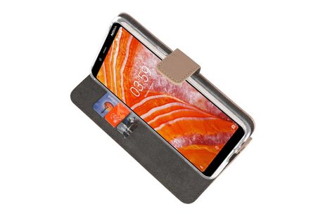 BAOHU Booktype Telefoonhoesjes - Bookcase Hoesje - Wallet Case -  Geschikt voor Nokia 3.1 Plus - Goud
