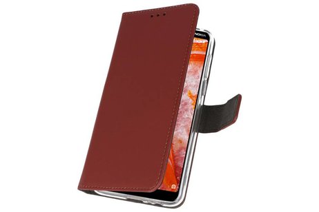 Booktype Telefoonhoesjes - Bookcase Hoesje - Wallet Case -  Geschikt voor Nokia 3.1 Plus - Bruin