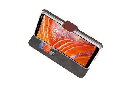 Booktype Telefoonhoesjes - Bookcase Hoesje - Wallet Case -  Geschikt voor Nokia 3.1 Plus - Bruin