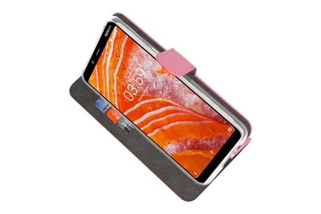 Booktype Telefoonhoesjes - Bookcase Hoesje - Wallet Case -  Geschikt voor Nokia 3.1 Plus - Roze