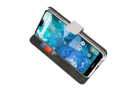 BAOHU Booktype Telefoonhoesjes - Bookcase Hoesje - Wallet Case -  Geschikt voor Nokia 7.1 - Wit