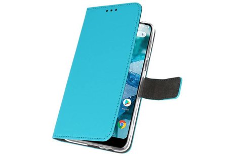 Booktype Telefoonhoesjes - Bookcase Hoesje - Wallet Case -  Geschikt voor Nokia 7.1 - Blauw