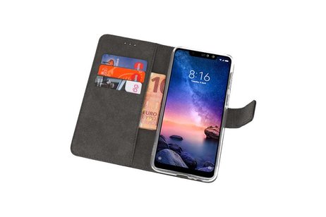 Booktype Telefoonhoesjes - Bookcase Hoesje - Wallet Case -  Geschikt voor XiaoMi Redmi Note 6 Pro - Zwart