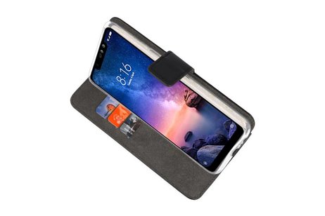 Booktype Telefoonhoesjes - Bookcase Hoesje - Wallet Case -  Geschikt voor XiaoMi Redmi Note 6 Pro - Zwart