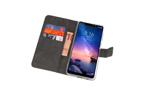 Booktype Telefoonhoesjes - Bookcase Hoesje - Wallet Case -  Geschikt voor XiaoMi Redmi Note 6 Pro - Wit
