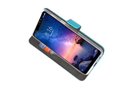 Booktype Telefoonhoesjes - Bookcase Hoesje - Wallet Case -  Geschikt voor XiaoMi Redmi Note 6 Pro - Blauw