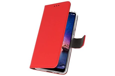 Booktype Telefoonhoesjes - Bookcase Hoesje - Wallet Case -  Geschikt voor XiaoMi Redmi Note 6 Pro - Rood