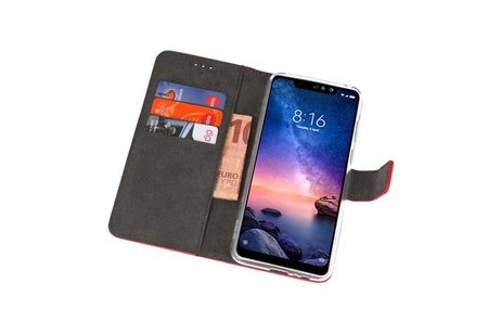 Booktype Telefoonhoesjes - Bookcase Hoesje - Wallet Case -  Geschikt voor XiaoMi Redmi Note 6 Pro - Rood