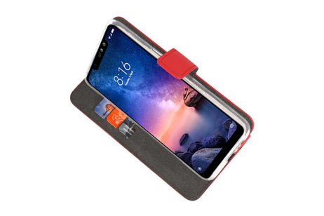 BAOHU Booktype Telefoonhoesjes - Bookcase Hoesje - Wallet Case -  Geschikt voor XiaoMi Redmi Note 6 Pro - Rood