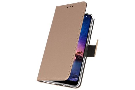 Booktype Telefoonhoesjes - Bookcase Hoesje - Wallet Case -  Geschikt voor XiaoMi Redmi Note 6 Pro - Goud