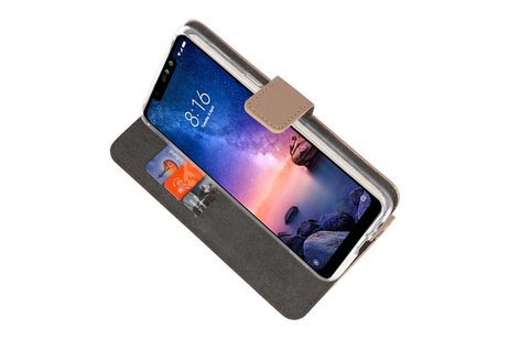 Booktype Telefoonhoesjes - Bookcase Hoesje - Wallet Case -  Geschikt voor XiaoMi Redmi Note 6 Pro - Goud
