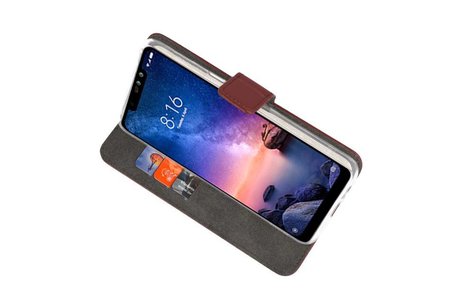 Booktype Telefoonhoesjes - Bookcase Hoesje - Wallet Case -  Geschikt voor XiaoMi Redmi Note 6 Pro - Bruin