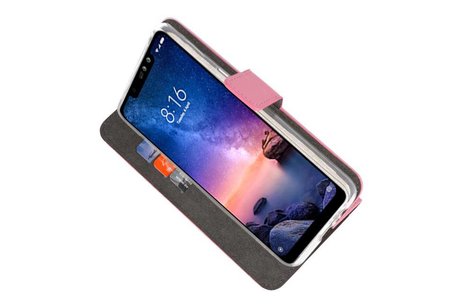 BAOHU Booktype Telefoonhoesjes - Bookcase Hoesje - Wallet Case -  Geschikt voor XiaoMi Redmi Note 6 Pro - Roze