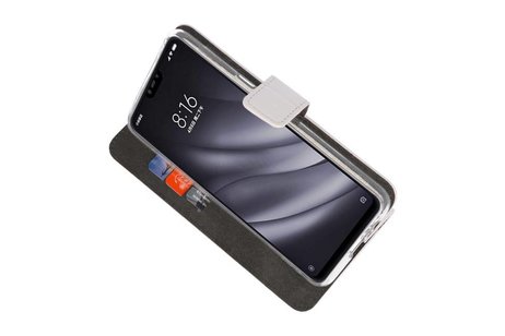 Booktype Telefoonhoesjes - Bookcase Hoesje - Wallet Case -  Geschikt voor XiaoMi Mi 8 Lite - Wit