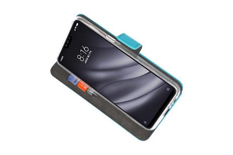 Booktype Telefoonhoesjes - Bookcase Hoesje - Wallet Case -  Geschikt voor XiaoMi Mi 8 Lite - Blauw