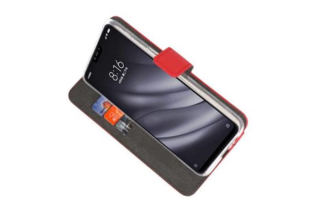 Booktype Telefoonhoesjes - Bookcase Hoesje - Wallet Case -  Geschikt voor XiaoMi Mi 8 Lite - Rood