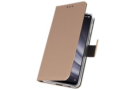 Booktype Telefoonhoesjes - Bookcase Hoesje - Wallet Case -  Geschikt voor XiaoMi Mi 8 Lite - Goud