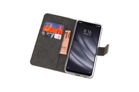 Booktype Telefoonhoesjes - Bookcase Hoesje - Wallet Case -  Geschikt voor XiaoMi Mi 8 Lite - Goud