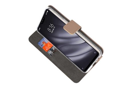 Booktype Telefoonhoesjes - Bookcase Hoesje - Wallet Case -  Geschikt voor XiaoMi Mi 8 Lite - Goud