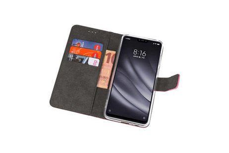 Booktype Telefoonhoesjes - Bookcase Hoesje - Wallet Case -  Geschikt voor XiaoMi Mi 8 Lite - Roze