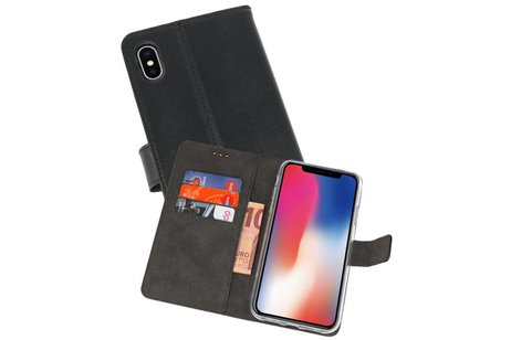 BAOHU Booktype Telefoonhoesjes - Bookcase Hoesje - Wallet Case -  Geschikt voor iPhone XS - X Zwart