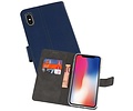 BAOHU Booktype Telefoonhoesjes - Bookcase Hoesje - Wallet Case -  Geschikt voor iPhone XS - X Navy