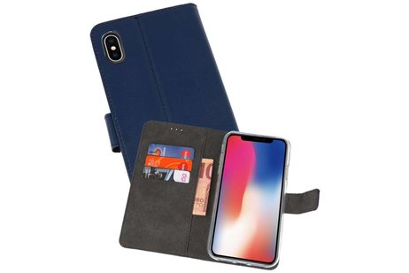 BAOHU Booktype Telefoonhoesjes - Bookcase Hoesje - Wallet Case -  Geschikt voor iPhone XS - X Navy