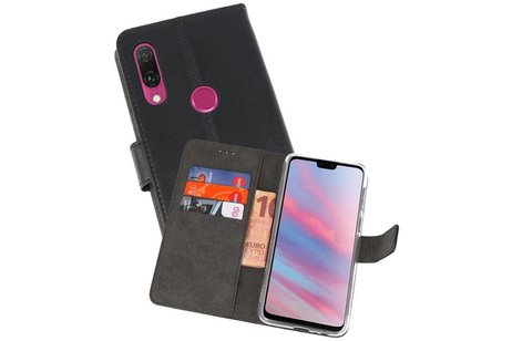 BAOHU Booktype Telefoonhoesjes - Bookcase Hoesje - Wallet Case -  Geschikt voor Huawei Y9 2019 - Zwart