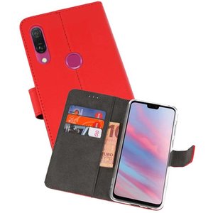 Booktype Telefoonhoesjes - Bookcase Hoesje - Wallet Case -  Geschikt voor Huawei Y9 2019 - Rood