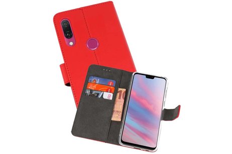 Booktype Telefoonhoesjes - Bookcase Hoesje - Wallet Case -  Geschikt voor Huawei Y9 2019 - Rood