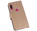 Booktype Telefoonhoesjes - Bookcase Hoesje - Wallet Case -  Geschikt voor Huawei Y9 2019 - Goud