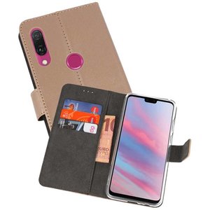 Booktype Telefoonhoesjes - Bookcase Hoesje - Wallet Case -  Geschikt voor Huawei Y9 2019 - Goud