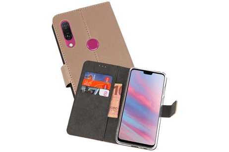 Booktype Telefoonhoesjes - Bookcase Hoesje - Wallet Case -  Geschikt voor Huawei Y9 2019 - Goud