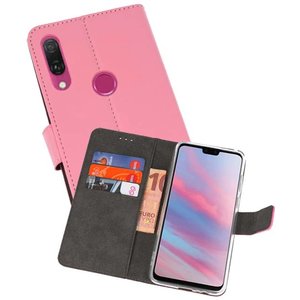 Booktype Telefoonhoesjes - Bookcase Hoesje - Wallet Case -  Geschikt voor Huawei Y9 2019 - Roze