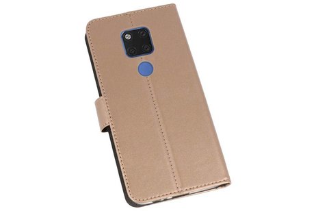 Booktype Telefoonhoesjes - Bookcase Hoesje - Wallet Case -  Geschikt voor Huawei Mate 20 X - Goud