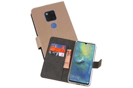 Booktype Telefoonhoesjes - Bookcase Hoesje - Wallet Case -  Geschikt voor Huawei Mate 20 X - Goud