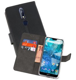 BAOHU Wallet Cases Hoesje Nokia 7.1 Zwart
