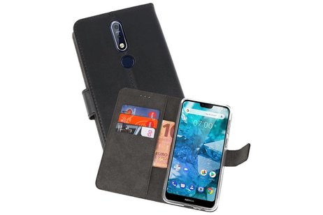 BAOHU Booktype Telefoonhoesjes - Bookcase Hoesje - Wallet Case -  Geschikt voor Nokia 7.1 - Zwart