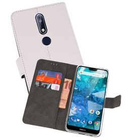 BAOHU Wallet Cases Hoesje Nokia 7.1 Wit