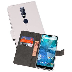 BAOHU Booktype Telefoonhoesjes - Bookcase Hoesje - Wallet Case -  Geschikt voor Nokia 7.1 - Wit