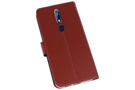 Booktype Telefoonhoesjes - Bookcase Hoesje - Wallet Case -  Geschikt voor Nokia 7.1 - Bruin